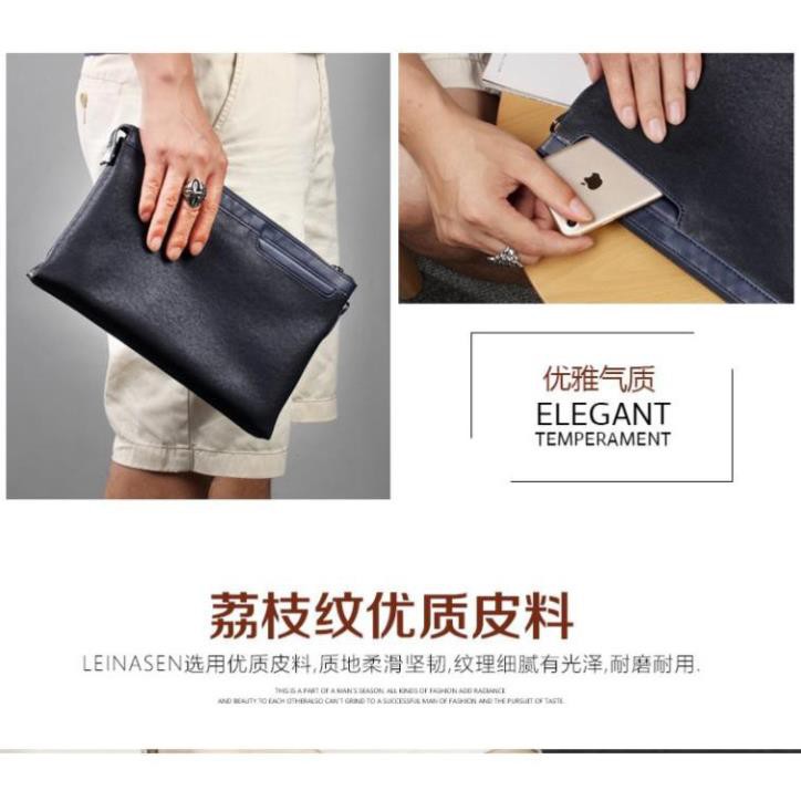 Túi Clutch cầm tay nam màu đen TD06