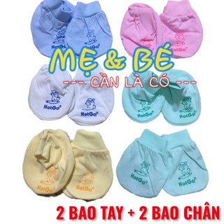 Combo 5 Bộ Bao Tay, Bao Chân Cho Bé Hotga Cotton Cao Cấp ( 0-3 tháng)