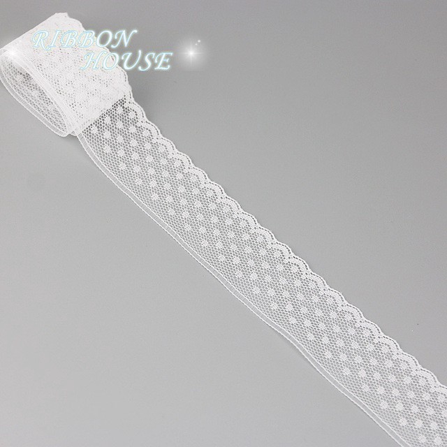 Cuộn vải ren trắng dài 5 thước dùng để trang trí tiện dụng