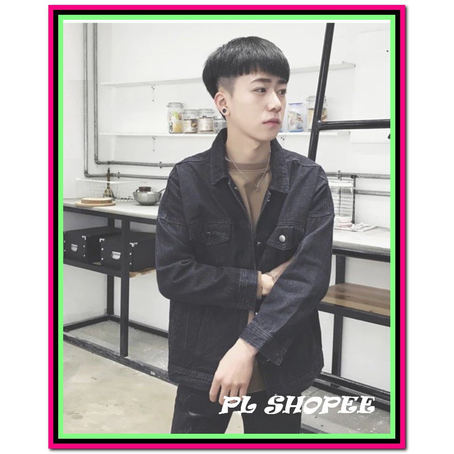 Áo khoác jean nam nữ unisex fome xịn (đen - xanh ) chất jean dày dặn DLK0-1