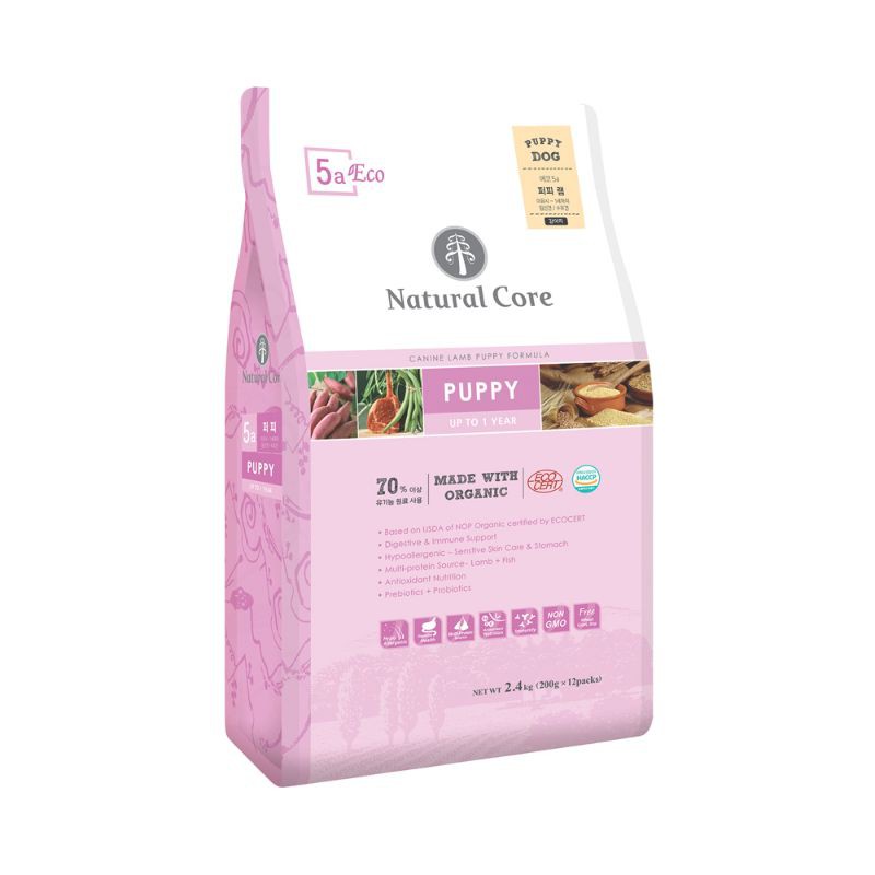 2.4KGTHỨC ĂN HỮU CƠ NATURAL CORE PUPPY CHO CHÓ CON THỊT CỪU Thức ăn  cho chó con được chứng nhận hữu cơ ECOCERT