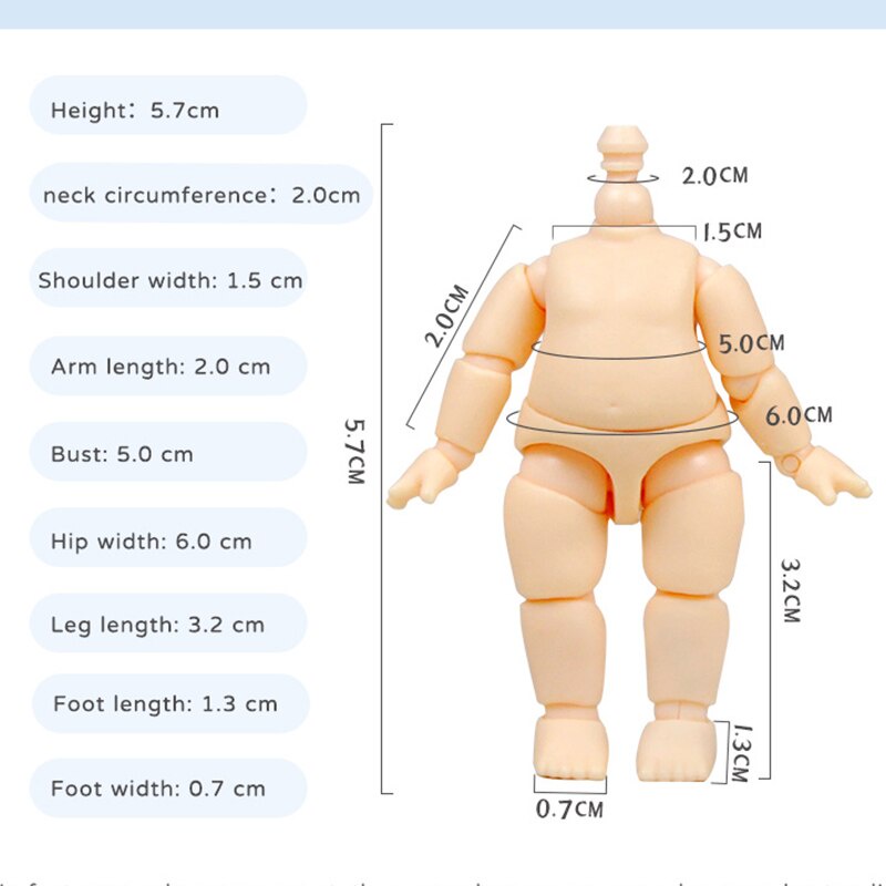 Mô Hình Cơ Thể Búp Bê Yhmy + Đầu + Vải + Giày Ob11 Có Thể Di Chuyển Được