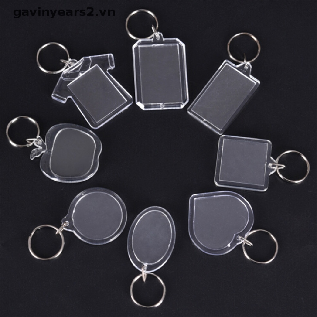 Set 2 / 5 Móc Khóa Trong Suốt Treo Ảnh DIY