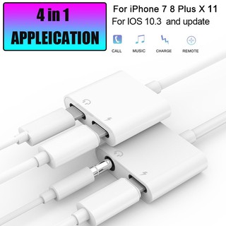 Dây Cáp Chuyển Đổi Âm Thanh 3.5mm 4 Trong 1 Chuyên Dụng Cho iPhone7 8 Plus XR X XS MAX