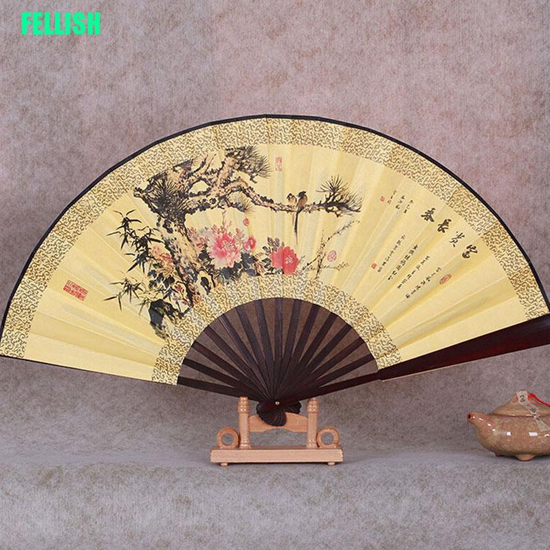 Quạt vải polyester in họa tiết phong cách Trung Hoa