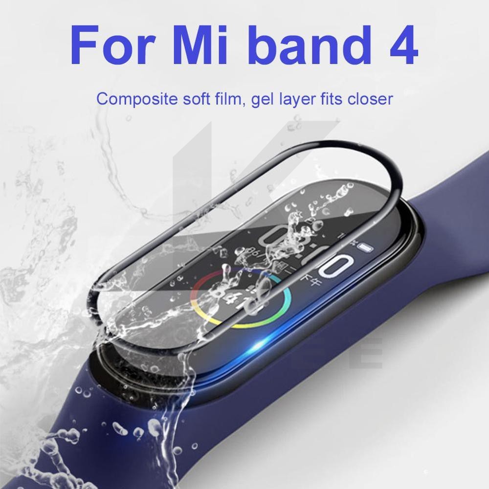 Chất lượng tốt nhất Xiaomi Mi Band 4 3D Bảo vệ màn hình ủ 3d Miband 4 Kính bảo vệ hoàn toàn cong cạnh chống trầy xước cho phim Band4