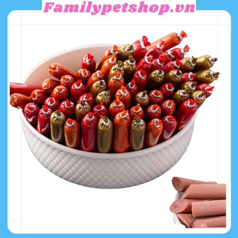Combo 100 cây xúc xích cho chó mèo thú cưng thanh 15g-familypetshop.vn