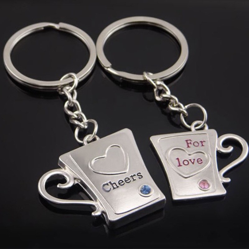 Móc Khóa Cặp Ly Cheer Tình Yêu