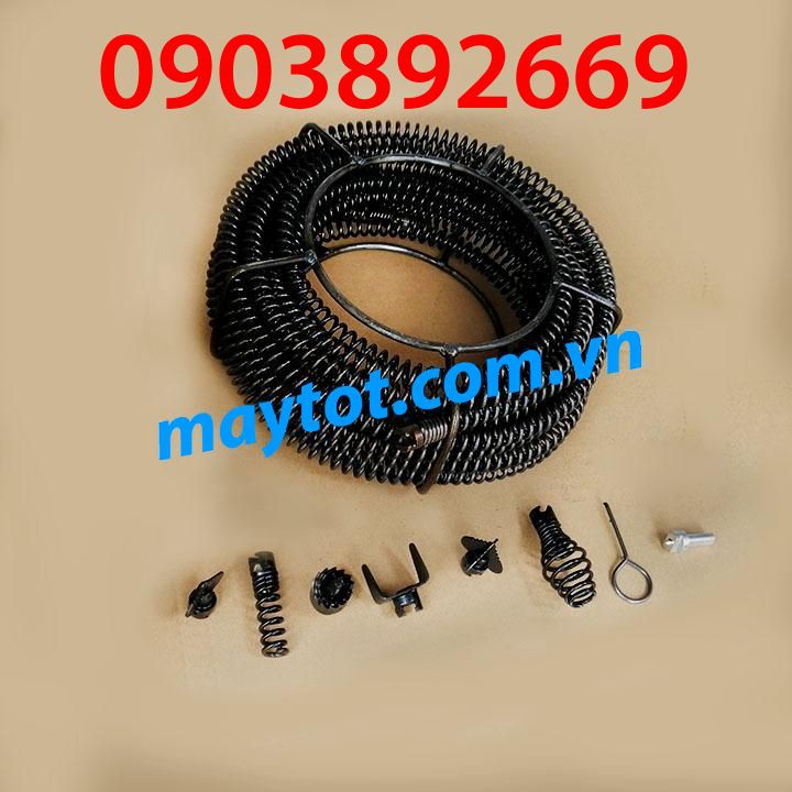 dây thông tắc cống phi 16 - dài 6m, dùng máy khoan