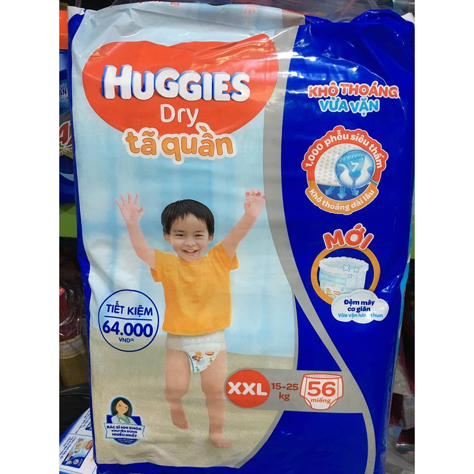 Tã quần HUGGIES SIZE XXL 56 miếng (15-25 kg)