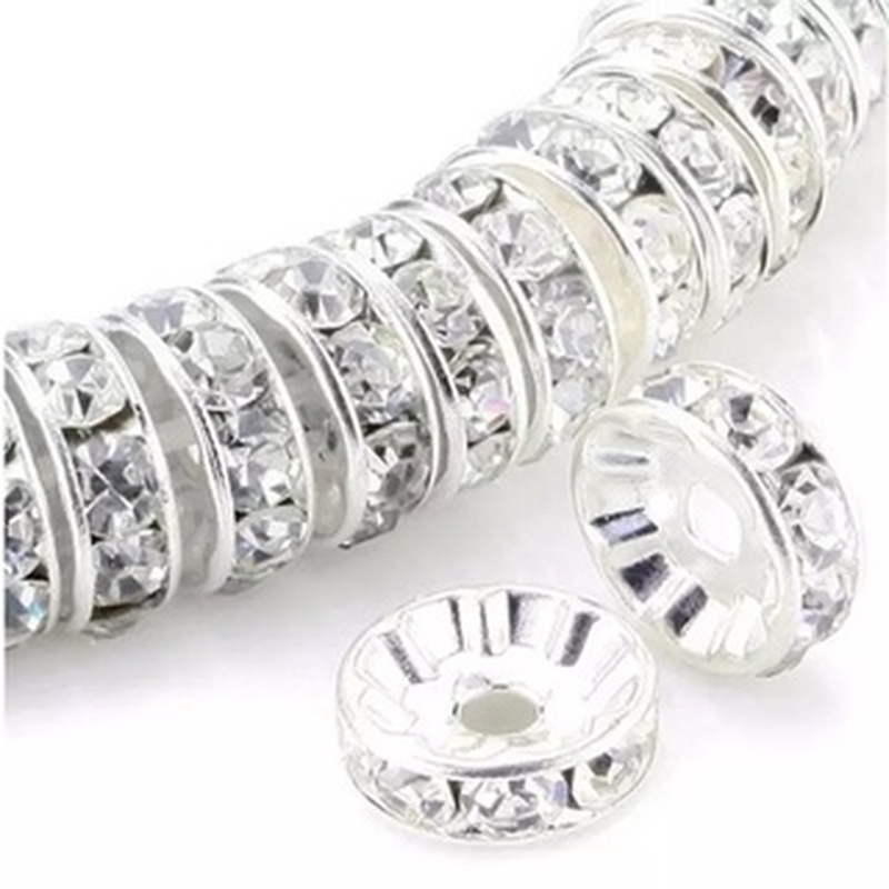 Set 50 hạt pha lê dáng tròn 8mm dùng làm đồ trang sức thủ công chuyên nghiệp