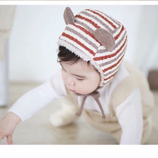 Mũ lên lót lông tai gấu