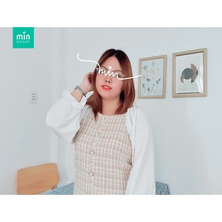 [BIGSIZE] Áo kiểu phối tay dài trắng