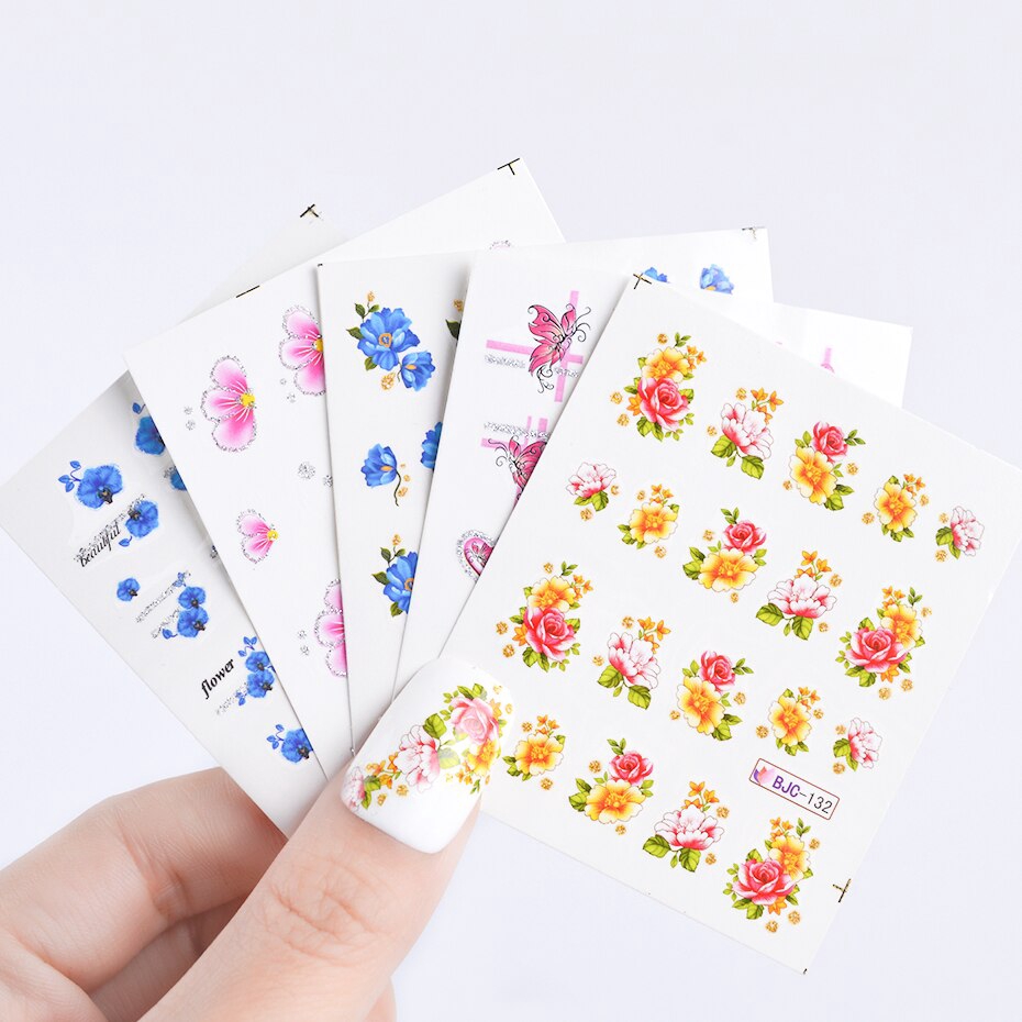 [Hàng mới về] 55 miếng dán hình hoa trang trí móng tay