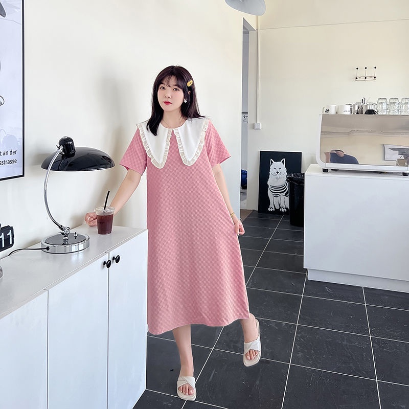 Vaky Xu Ng Đầm Thun Tay Ngắn Dáng Ôm Che Bụng Cỡ Lớn Thời Trang Mùa Hè Cho Nữ