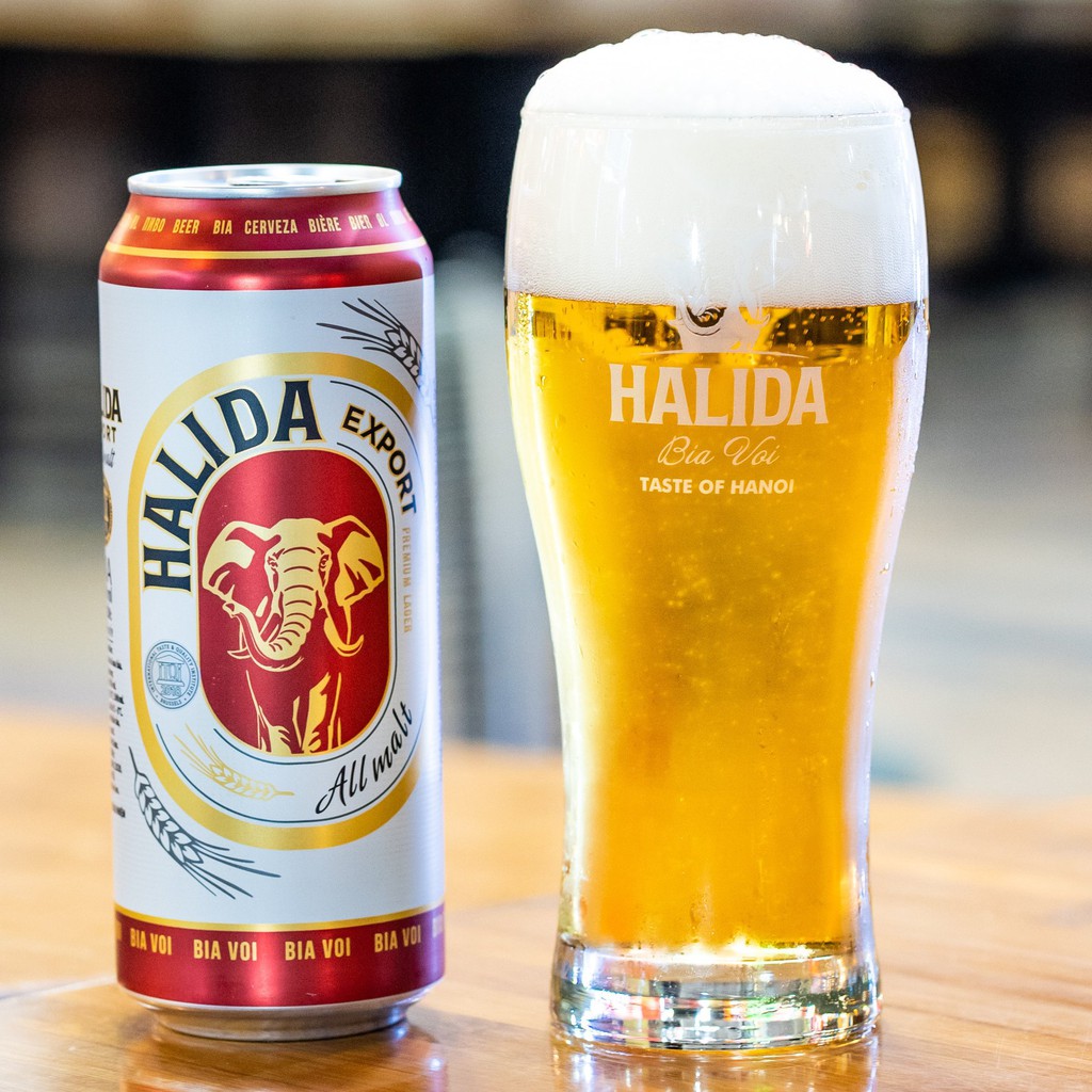 Bia Halida Export All Malt - bia Voi đỏ - lốc 6 lon 500ml