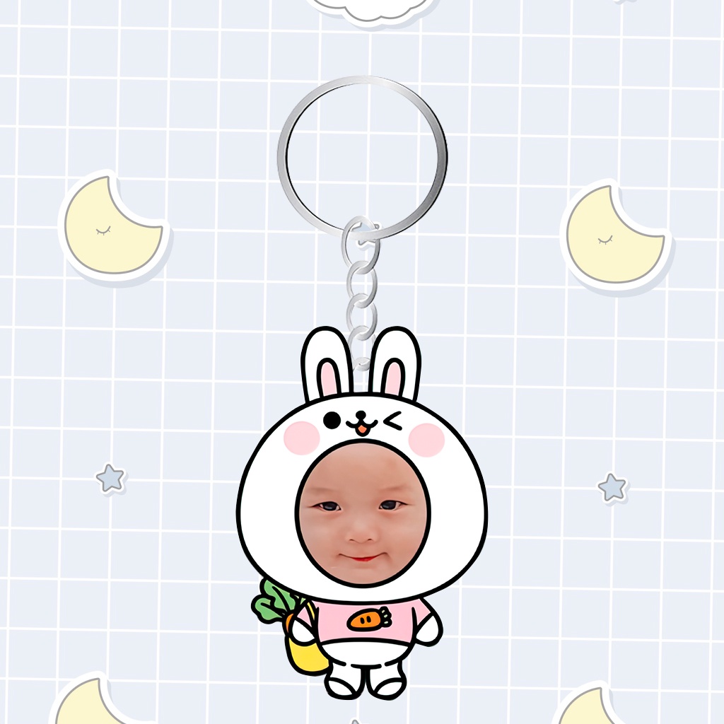 Móc chìa khóa chibi đáng yêu in theo yêu cầu cho bé bạn bè gia đình