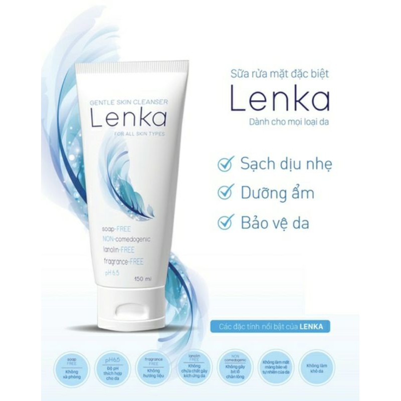 Sữa Rữa Mặt LENKA   ⚡ CAM KẾT CHÍNH HÃNG ⚡ Dịu Nhẹ Không Kích Ứng