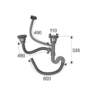 BỘ XẢ ĐÔI CHẬU RỬA CHÉN INOX 304 phi 110
