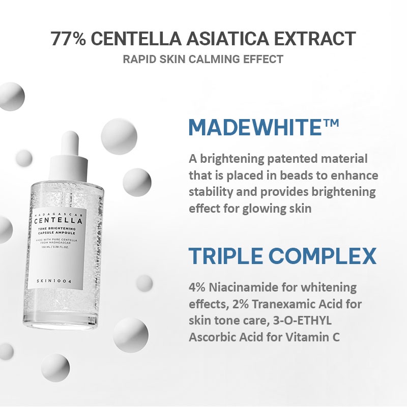 Tinh chất dưỡng trắng da chuyên sâu Skin1004 Madagascar Centella Tone Brightening Capsule Ampoule 30ml/100ml