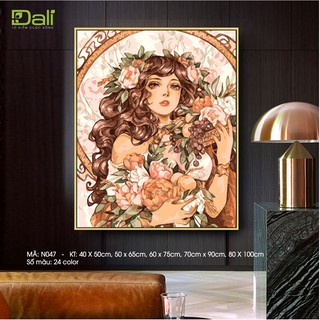 Tranh treo tường tự tô màu số hóa DALI Tranh Nàng thơ tiên nữ N047