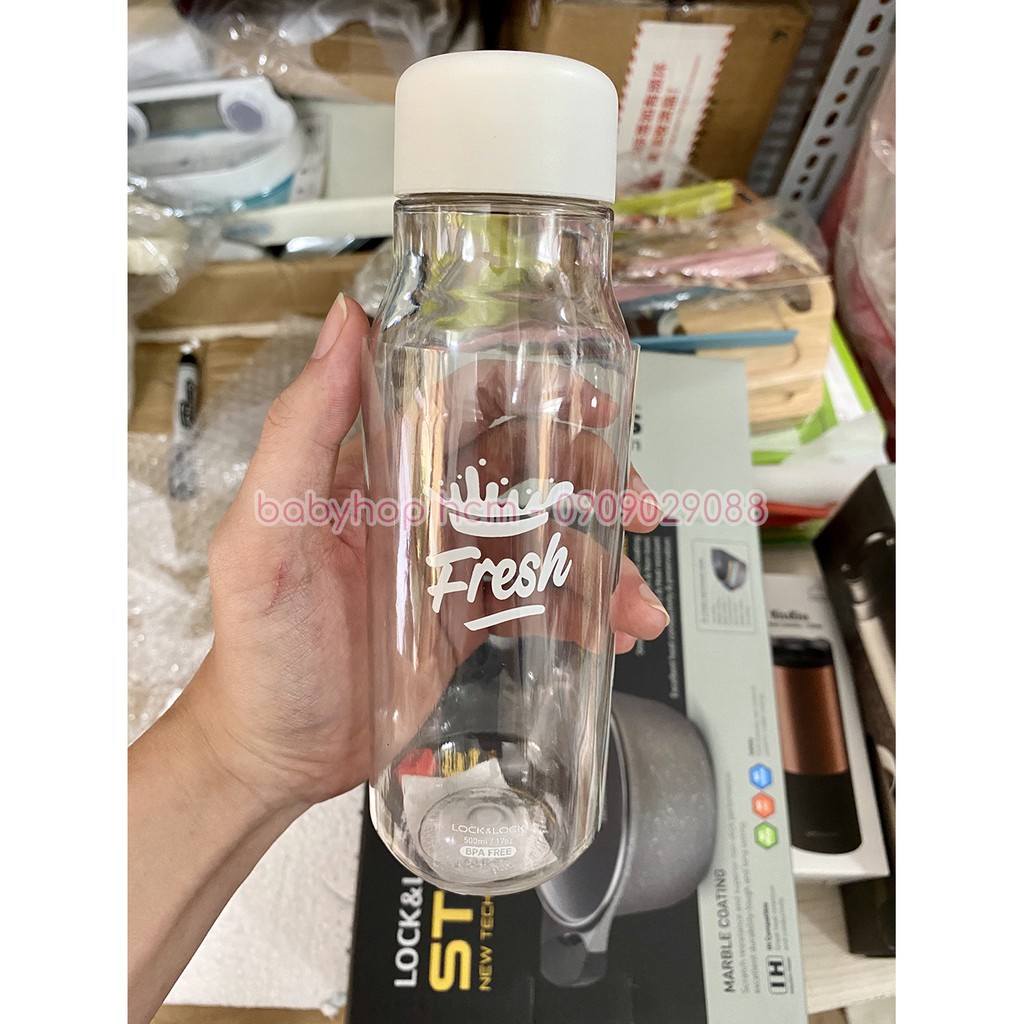 Bình nước Lock&Lock Milky dung tích 500ml nhựa PET BPA Free HAP654 - BABYHOPSG