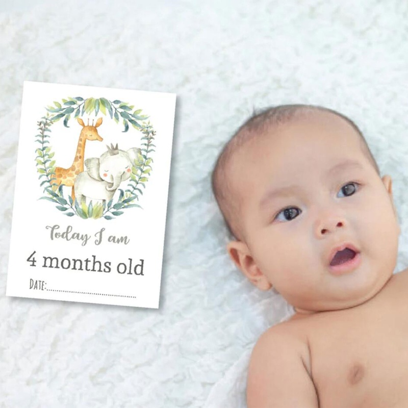 Sticker Đánh Dấu Cột Mốc Phát Triển Theo Tháng Làm Phụ Kiện Chụp Ảnh Cho Bé