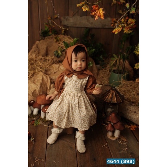 Set Đầm linen vintage kèm khăn
