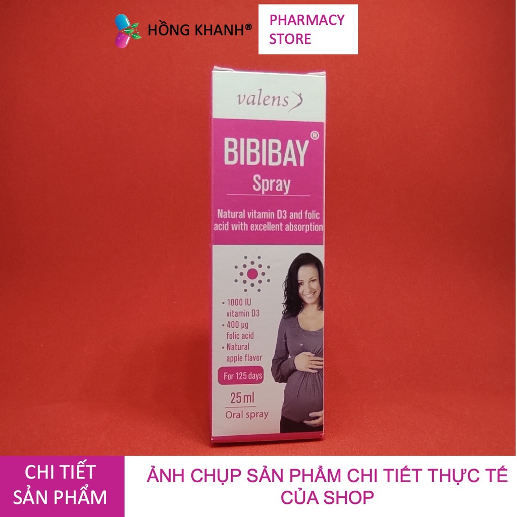 (QUÀ TẶNG) BIBIBAY Spray Bổ Sung Acid Folic và Vitamin D3 Cho Mẹ Bầu - 25ml