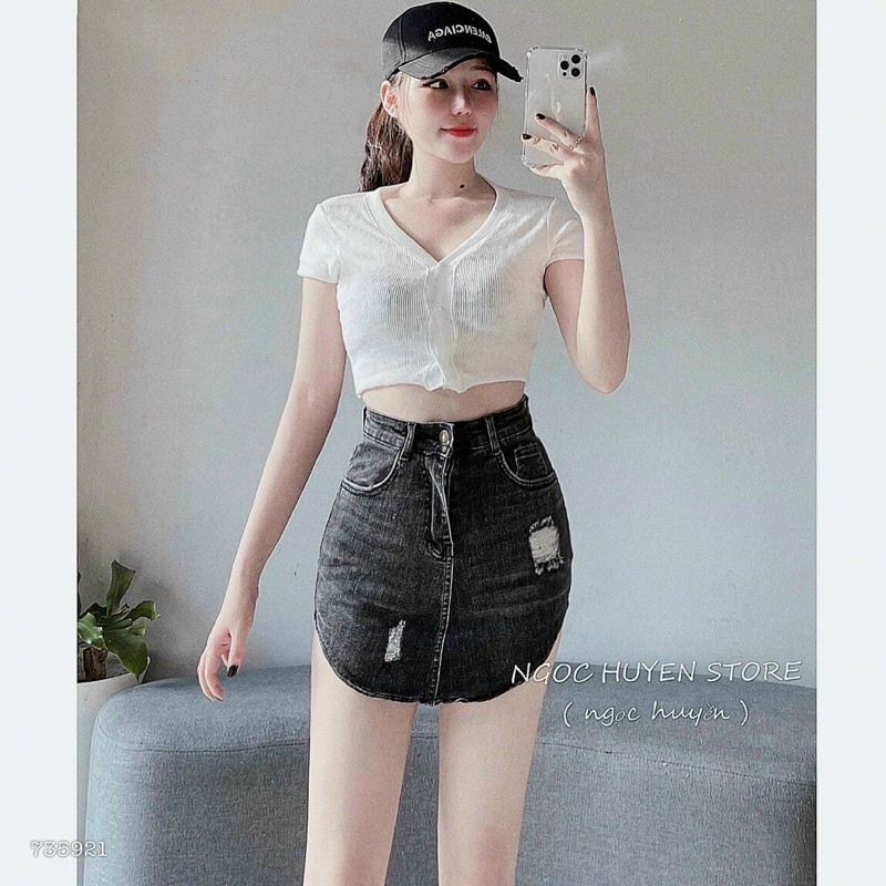 CHÂN VÁY JEANS (KÈM VIDEO HÌNH THẬT)