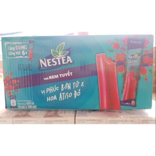 Trà Kem Tuyết Nestea Vị Phúc Bồn Tử Và Hoa Atiso Đỏ ( Hộp 6 thanh x 100ml )