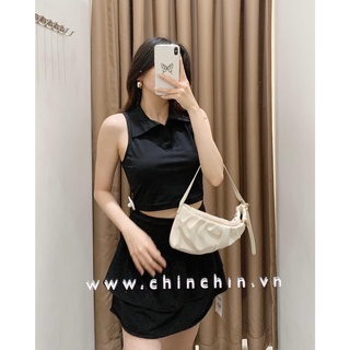 Croptop cổ polo sát nách
