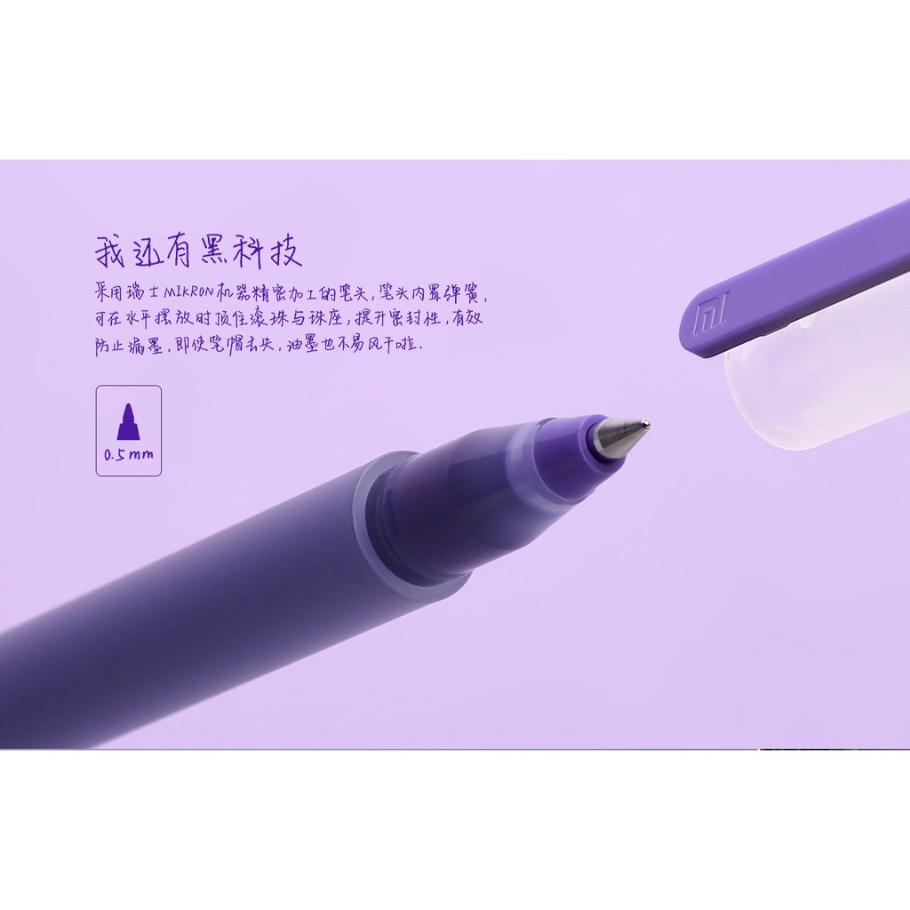 Set 5 Bút Bi Xiaomi Ngòi 0.5mm Siêu Bền Nhiều Màu Dễ Thương