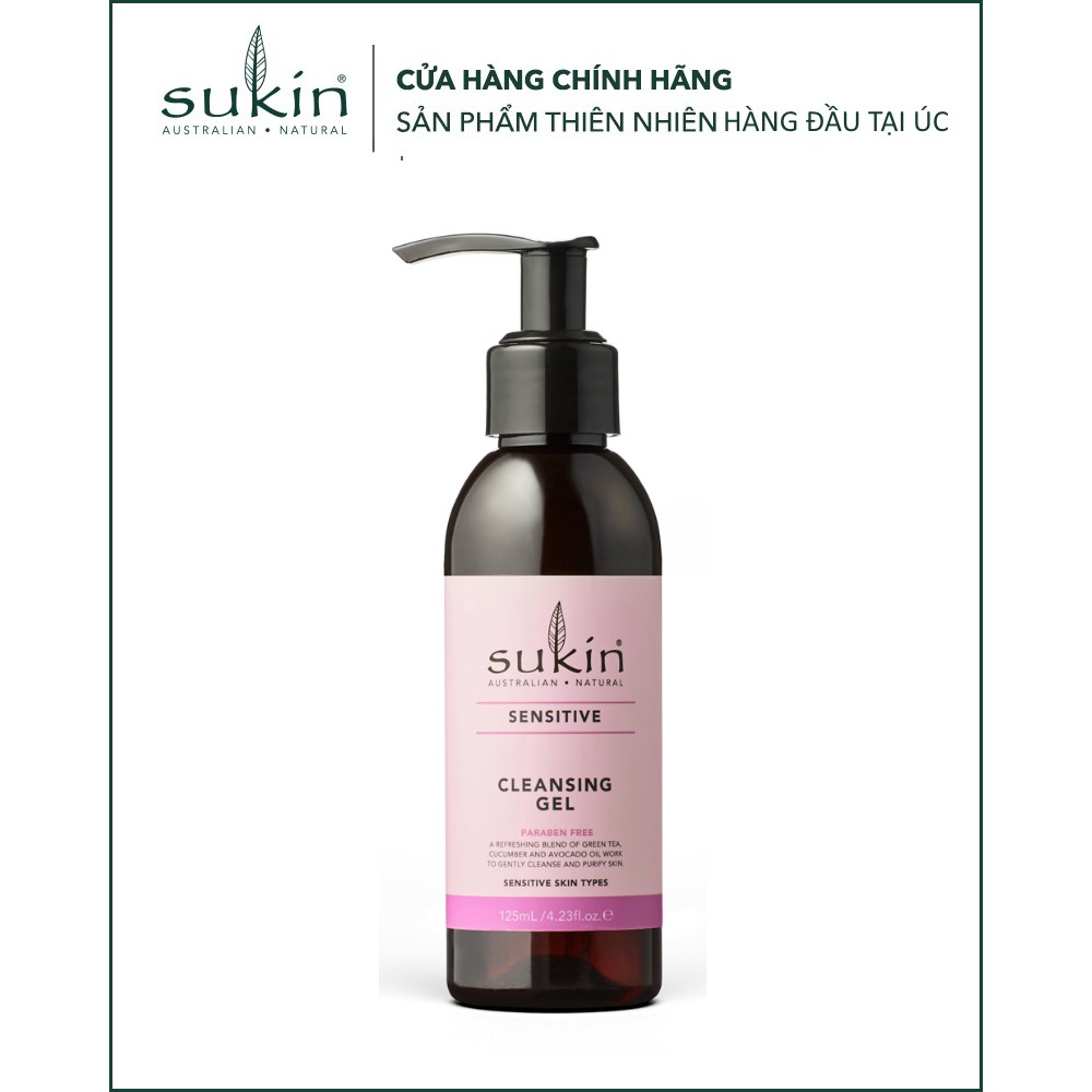 Sữa rửa mặt dạng Gel cho da nhạy cảm Sukin Sensitive Cleansing Gel 125ml