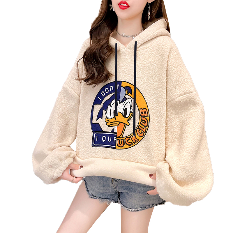 NRVP Áo hoodie dài tay họa tiết hoạt hình thời trang xinh xắn dành cho nữ