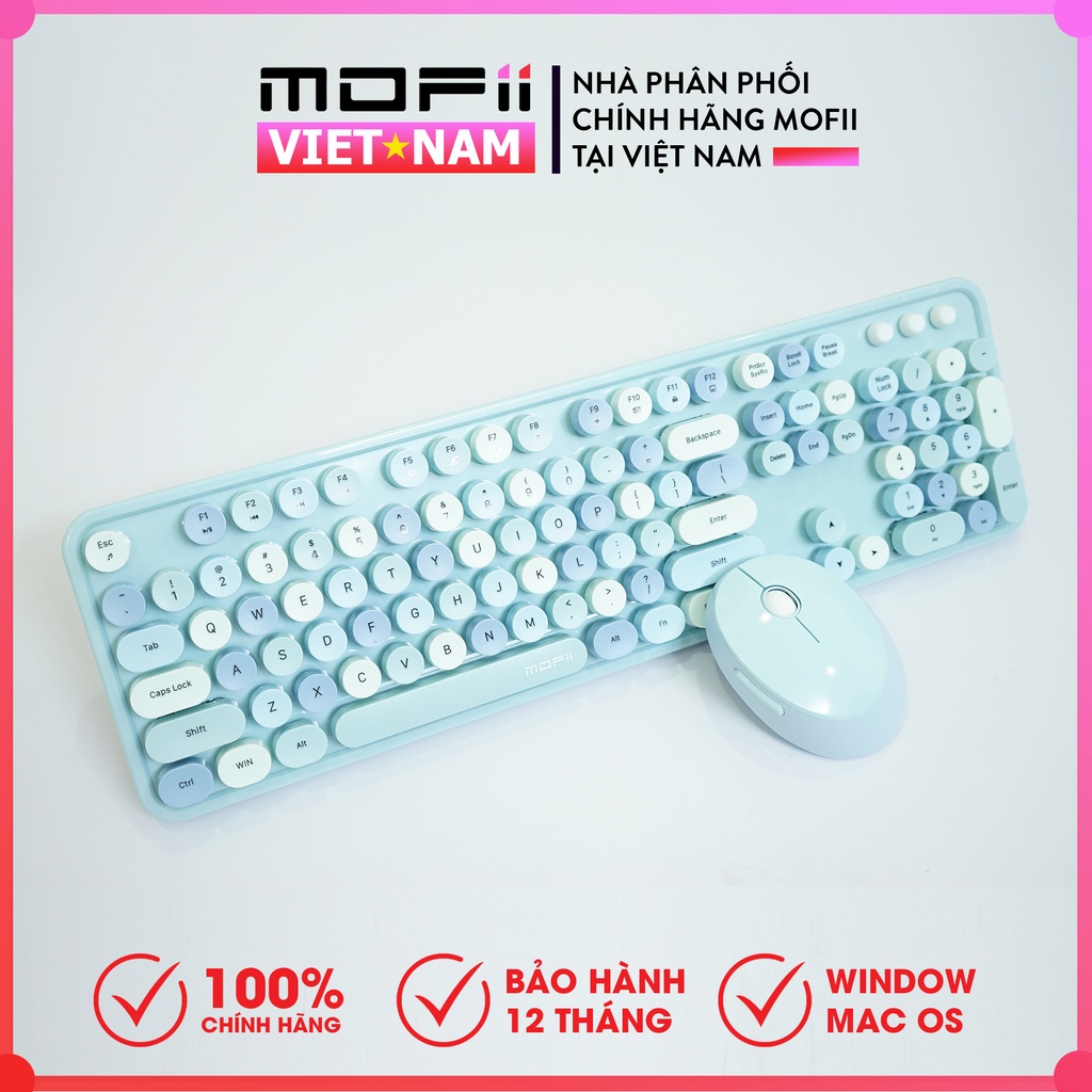 Combo Bàn Phím và Chuột Không Dây MOFII CANDY SWEET MIXED Chính Hãng tương thích cả WINDOWS VÀ MACOS