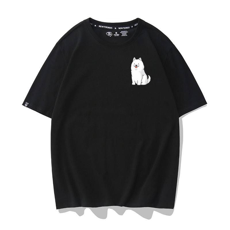 [Hàng Xịn, Gía Tốt] Áo Phông Thun Chó Mập Trắng Mini Nam Nữ - Unisex - Cotton - Mã AT028