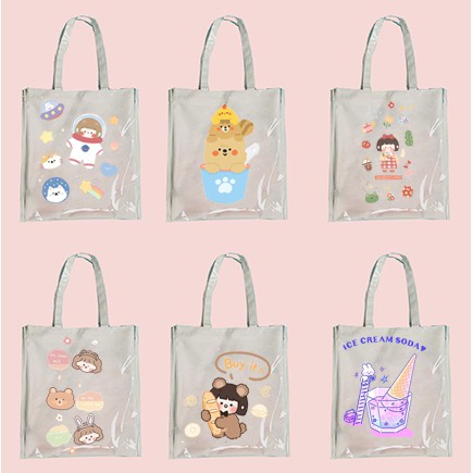 Túi tote roro jump hoppang PVC trong TTP6 túi tote thần tượng