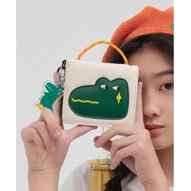 Ví Da PU Ngắn Đựng Thẻ / Tiền Xu Họa Tiết Hoạt Hình Dễ Thương Cho Nữ