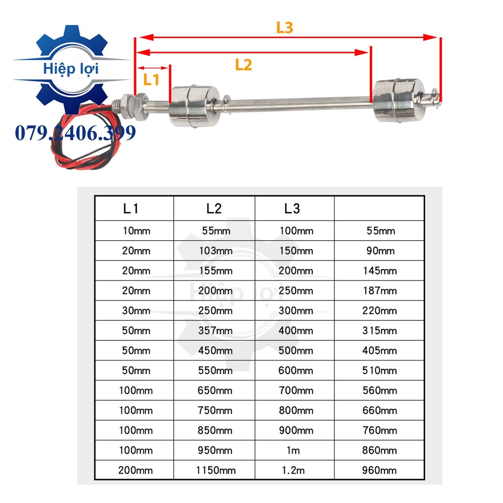 Phao điện inox – Phao đôi – Phao đơn - cảm biến mực nước inox - công tắc phao