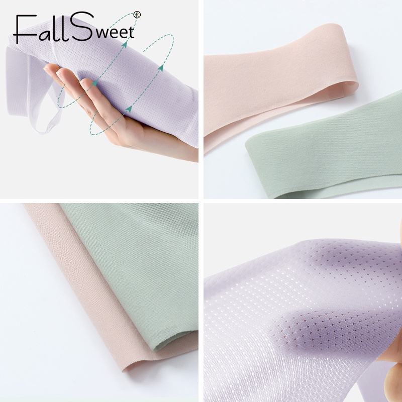 Áo ngực thể thao FALLSWEET bằng lụa lạnh siêu mỏng thoáng khí cỡ lớn cho nữ