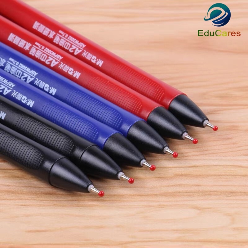Bút Bi Bấm siêu trơn A2 MG W3002 mực dầu cao cấp ngòi 0.7mm màu Xanh
