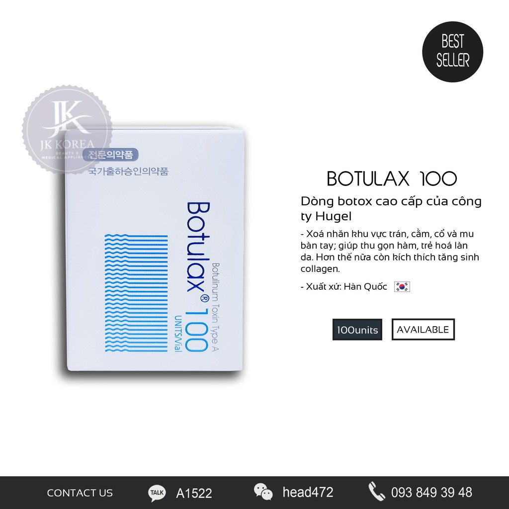 [Chính Hãng] Botox Thon Gọn - BOTULAX 100U  [Date mới 2023/2024]