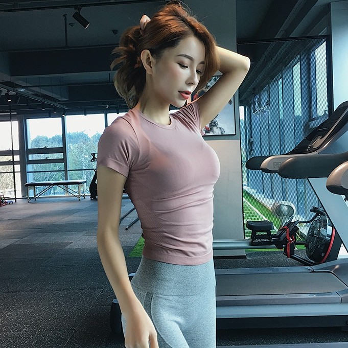 Áo thun tập gym nữ [SIÊU❤️RẺ❤️ĐẸP] Dệt AMI tay ngắn ôm body tôn dáng cho nữ 𝐆𝐘𝐌𝐒𝐓𝐎𝐑𝐄 001