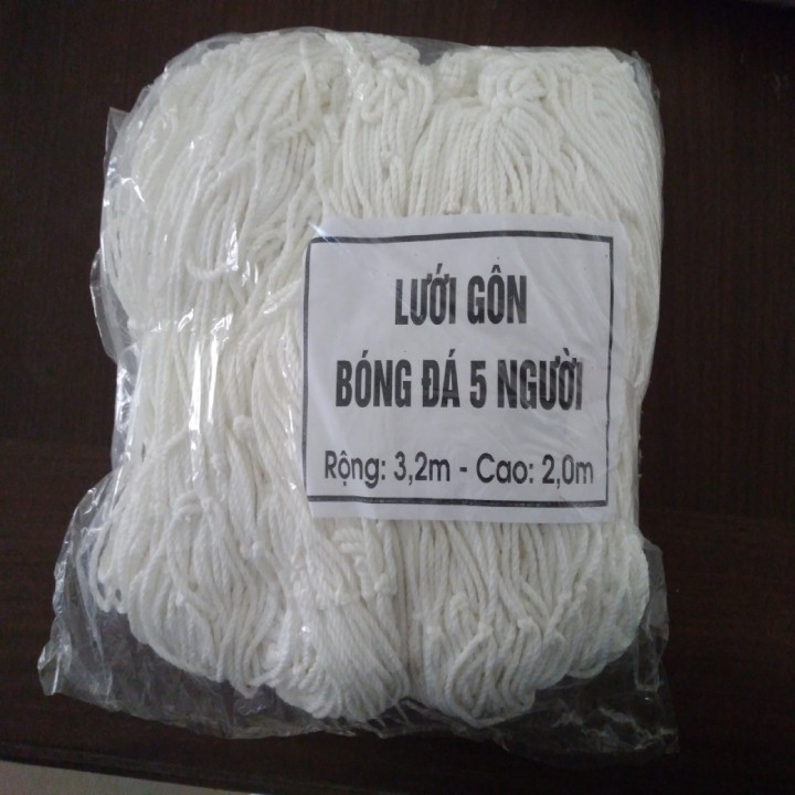 Lưới khung thành lưới gôn bóng đá mini 5 người (2 lưới) sợi dù trắng