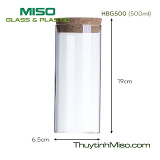 Hũ thủy tinh nhập khẩu Borosilicate nắp gỗ ép 500ml