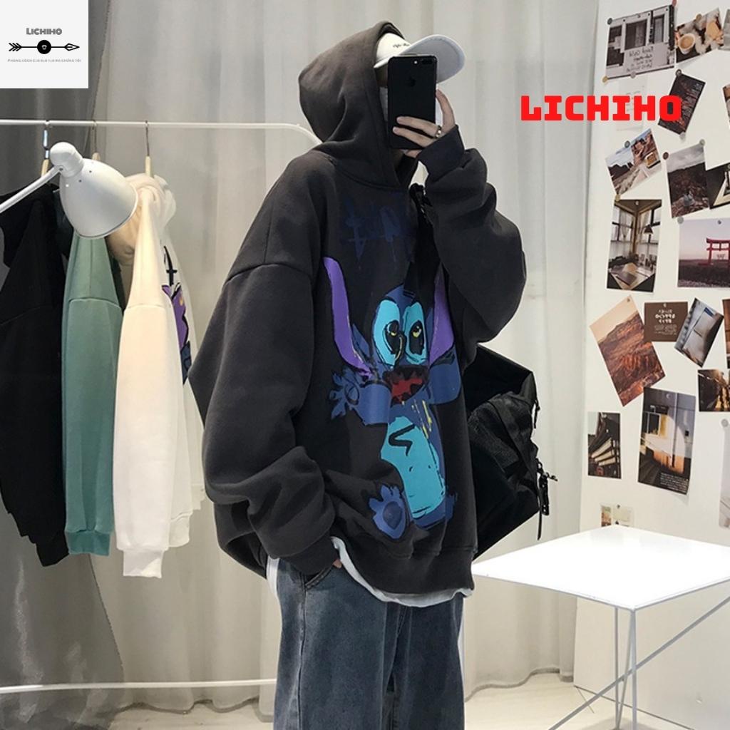 Áo khoác hoodie unisex fom rộng MOJI AKNM14 LICHIHO jacket nỉ streetstyle nam nữ hottrend rẻ đẹp mềm mịn | BigBuy360 - bigbuy360.vn