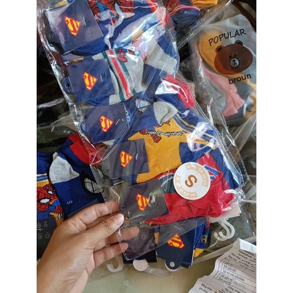 COMBO 10 TẤT SIÊU NHÂN CHO BÉ TRAI 1-10 tuổi