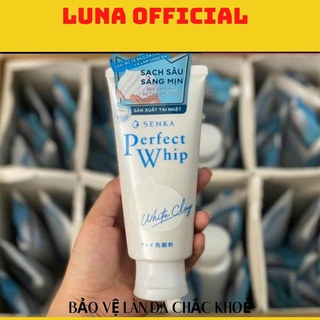 { Mẫu mới 2022 } Sữa rửa mặt tạo bọt chiết xuất đất sét Trắng Senka Perfect White Clay 120g