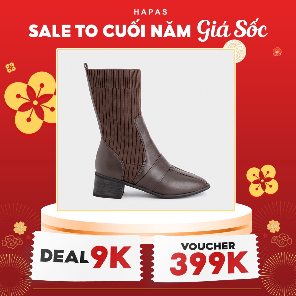 Boot Nữ Chun Phối Da 3P HAPAS - BOT398 | BigBuy360 - bigbuy360.vn